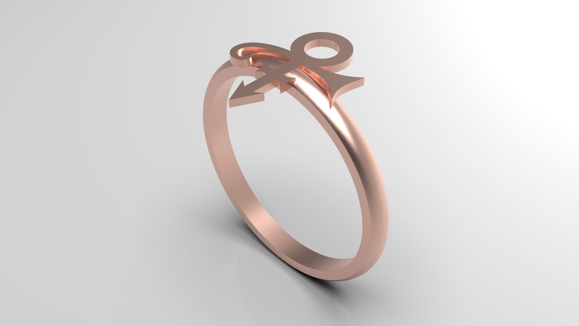 Prince Sott Mini Vertical Love Ring in US Size 3D print model_2