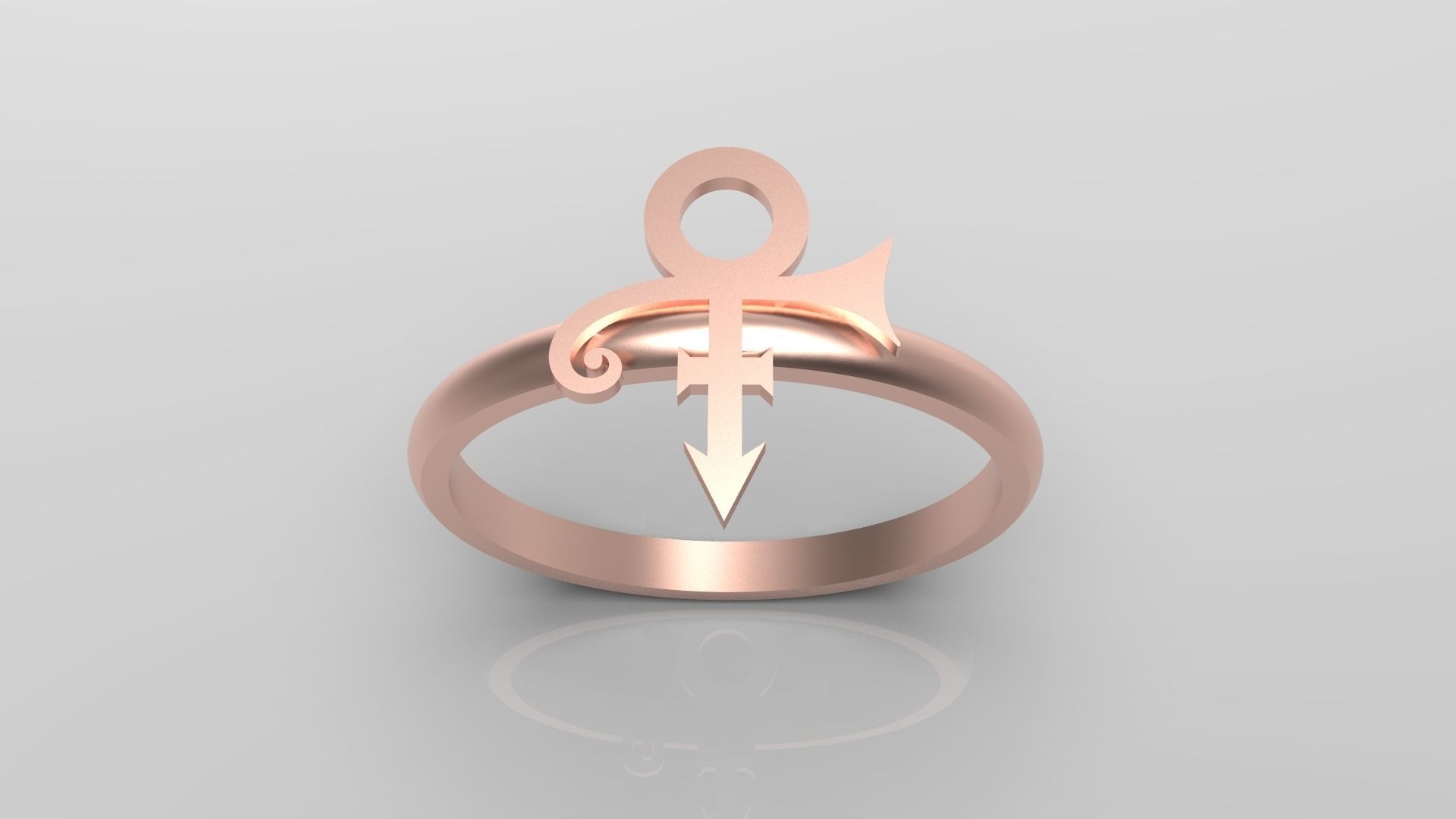 Prince Sott Mini Vertical Love Ring in US Size 3D print model_3