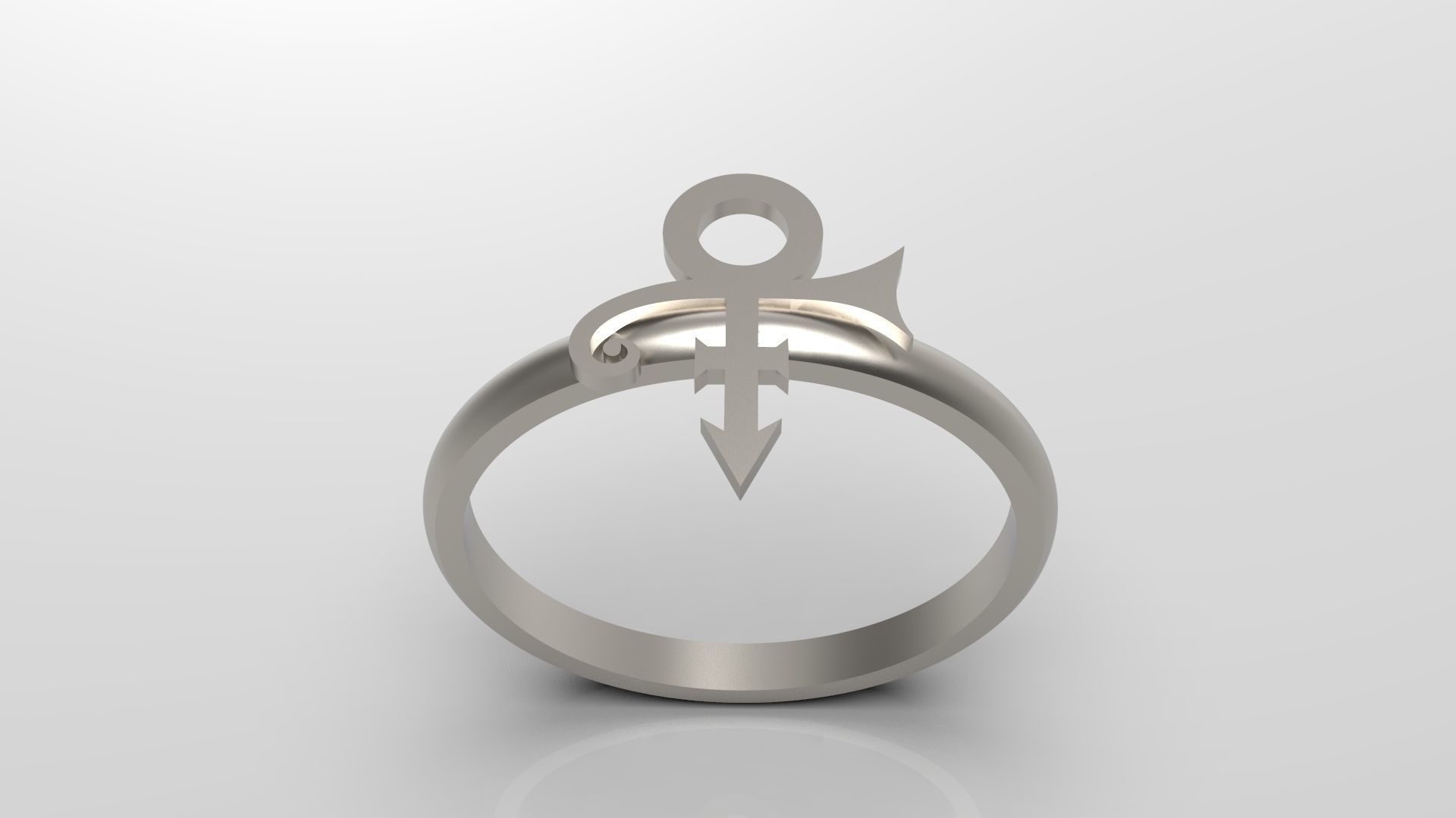 Prince Sott Mini Vertical Love Ring in US Size 3D print model_4