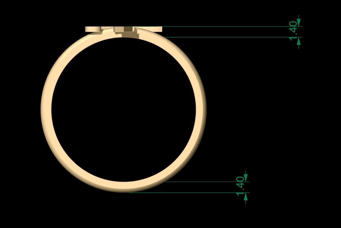 Prince Sott Mini Vertical Love Ring in US Size 3D print model_9