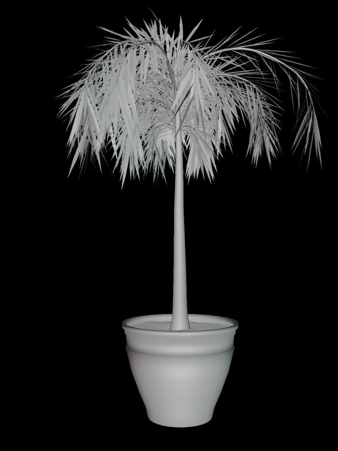 Potted Palm tree Animated and Rigged Low-poly 3D model_8
