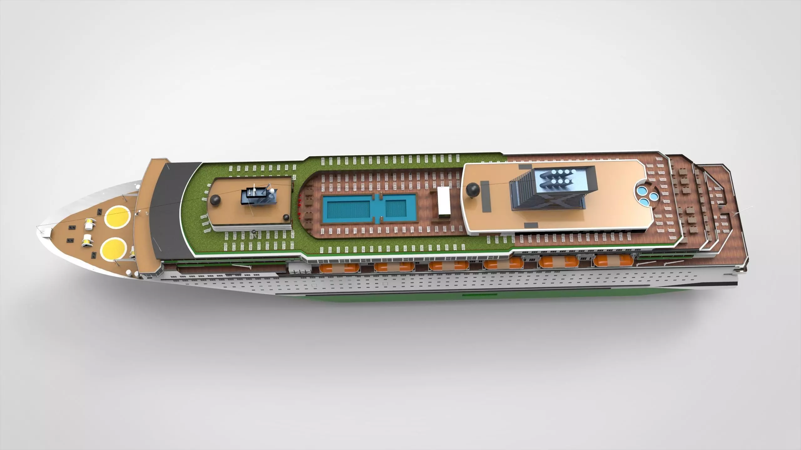 Cruise ship II Low-poly 3D model_0
