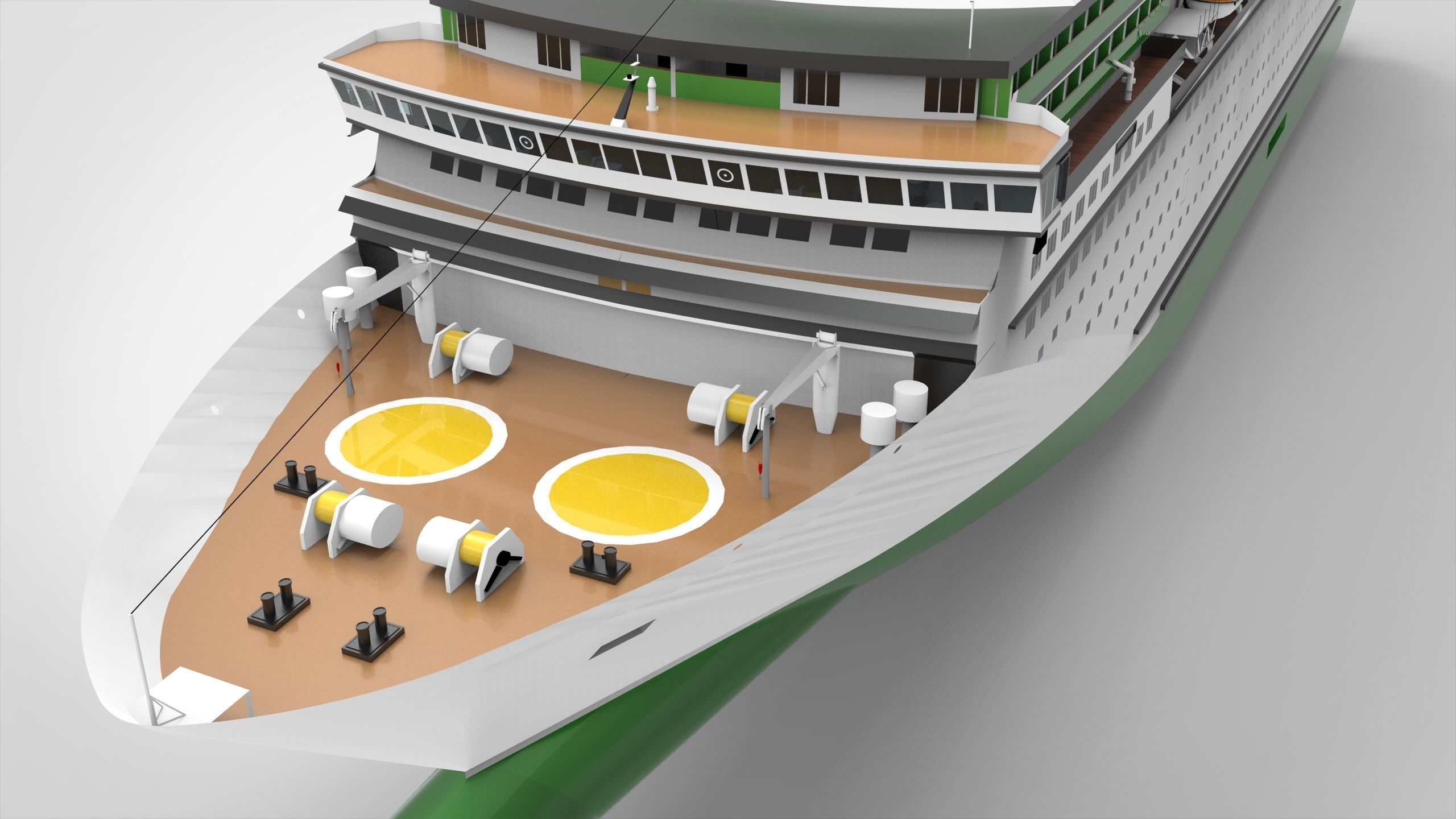 Cruise ship II Low-poly 3D model_6