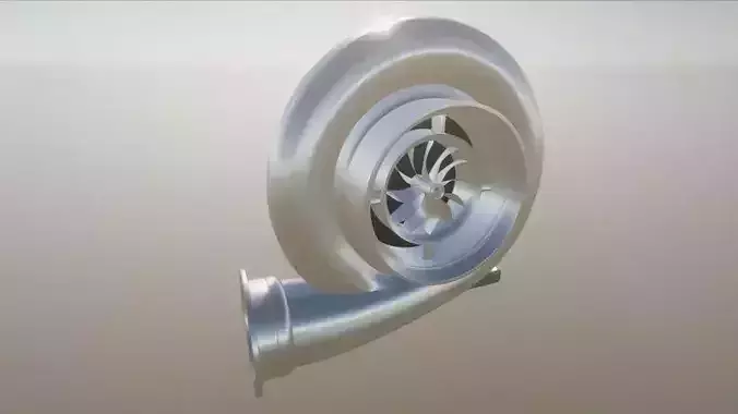 Turbo Charger for Car Tunning Low-poly 3D model