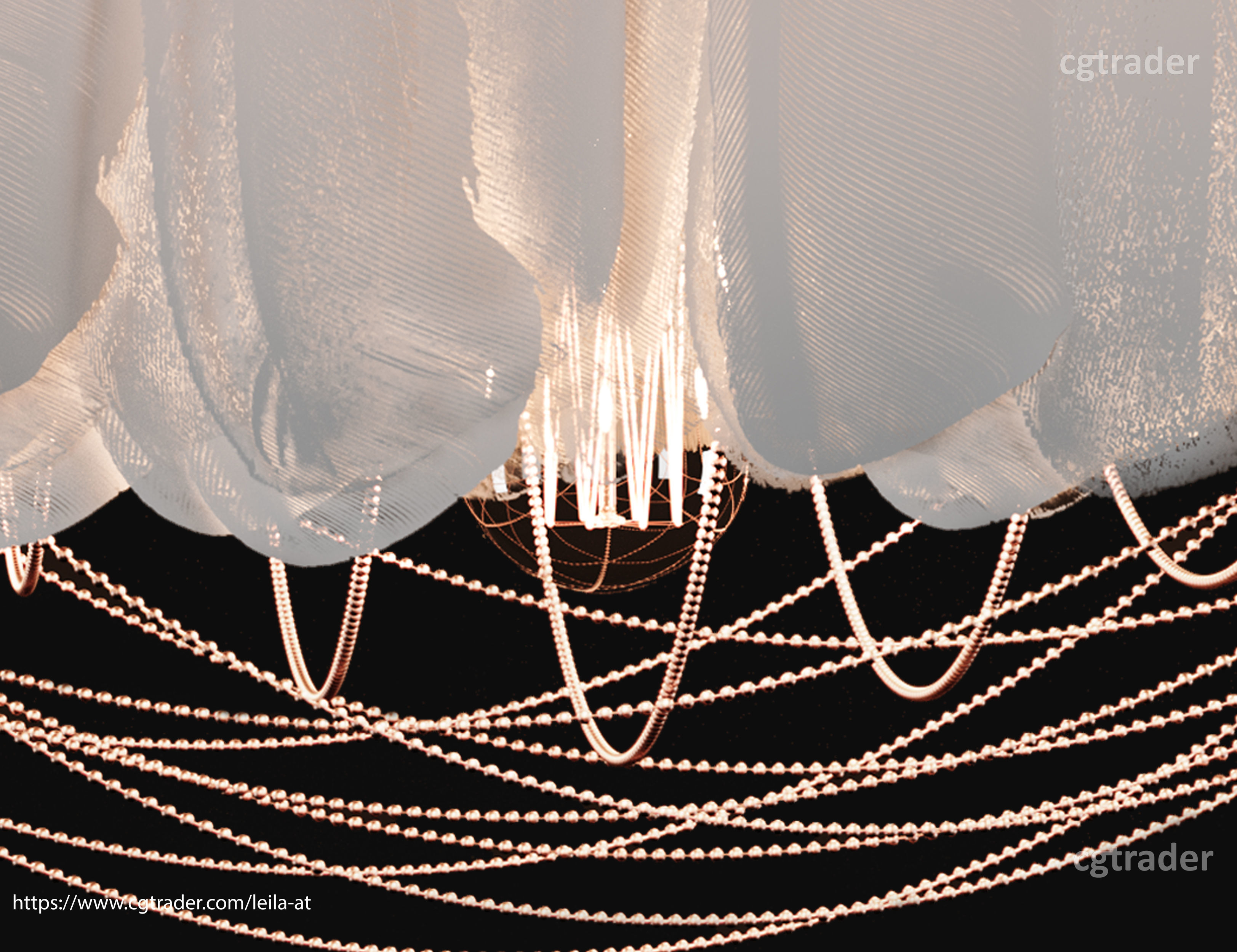 Feathers Modern Chandelier Vray - Corona renderer 3D model_5