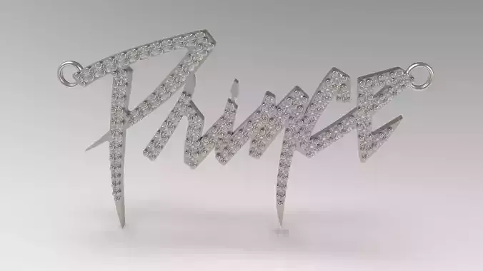 Prince Name Tag Pendant With Diamond