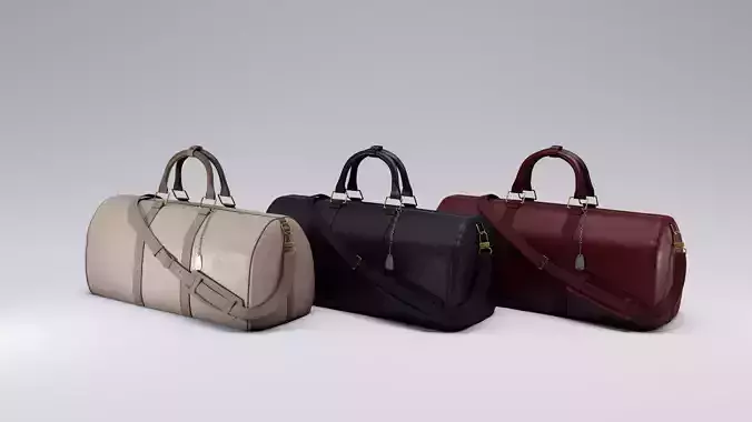 Leather bag - three different colors 3D model