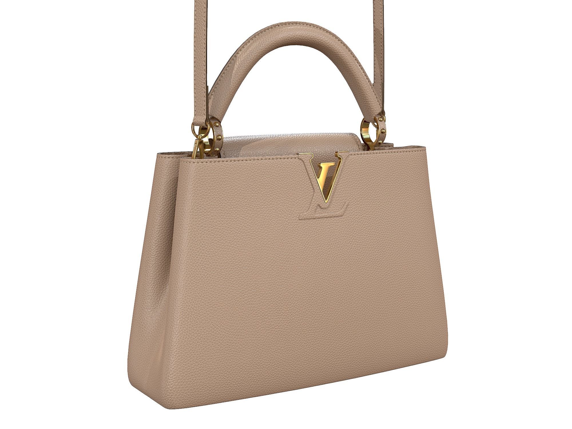 Louis Vuitton bag Capucines Beige Leather 3D model_6