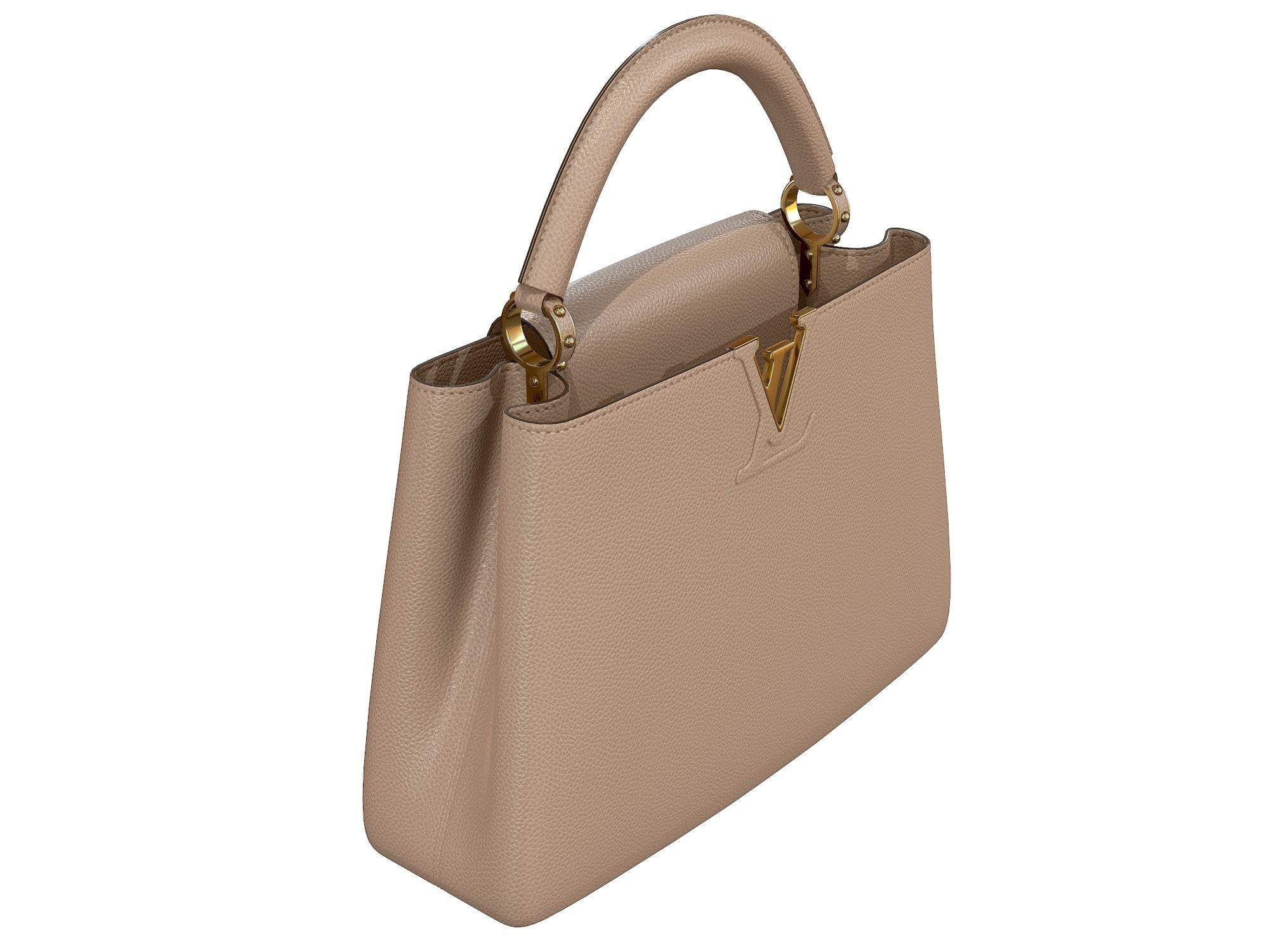 Louis Vuitton bag Capucines Beige Leather 3D model_2