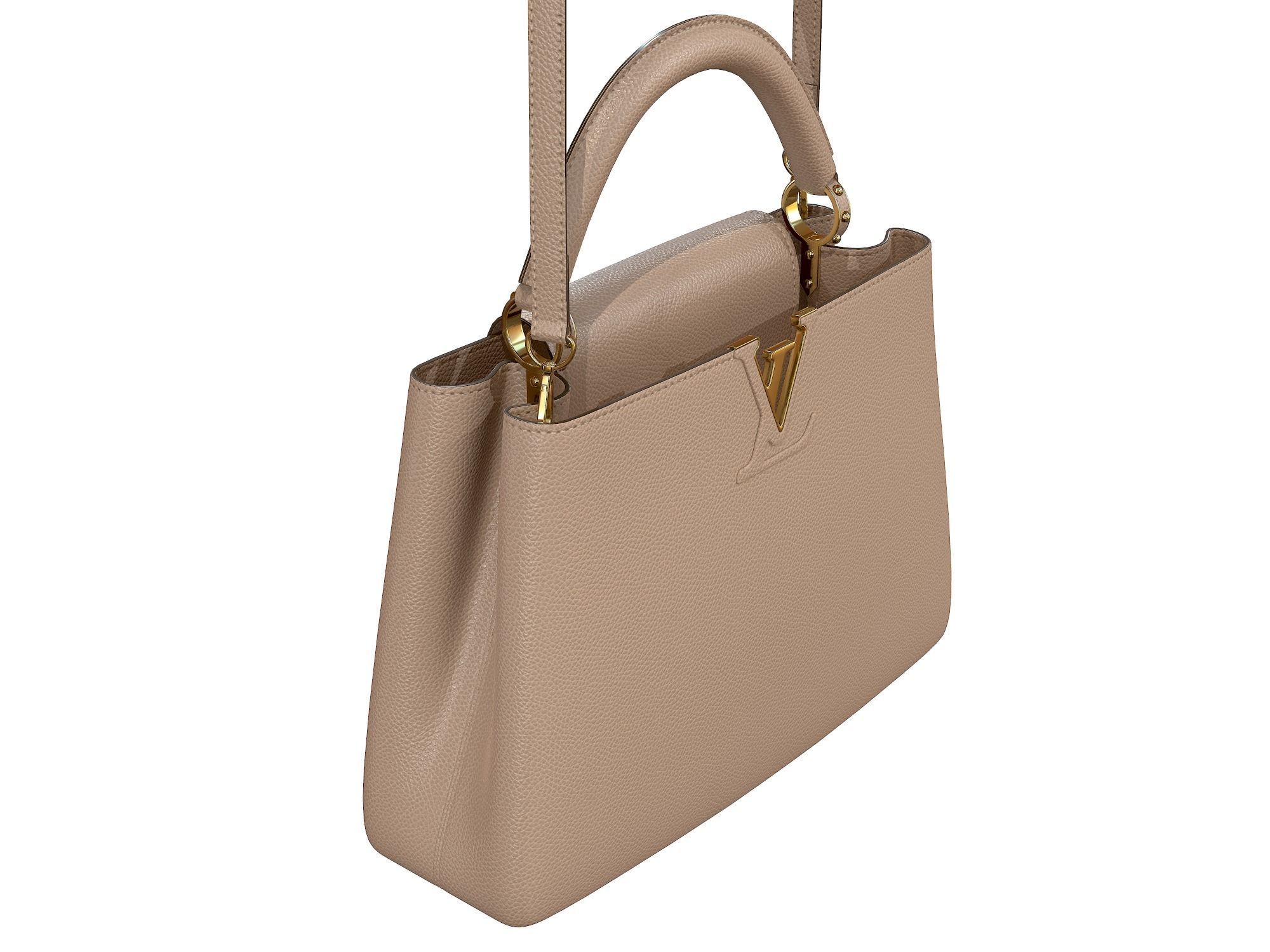Louis Vuitton bag Capucines Beige Leather 3D model_3