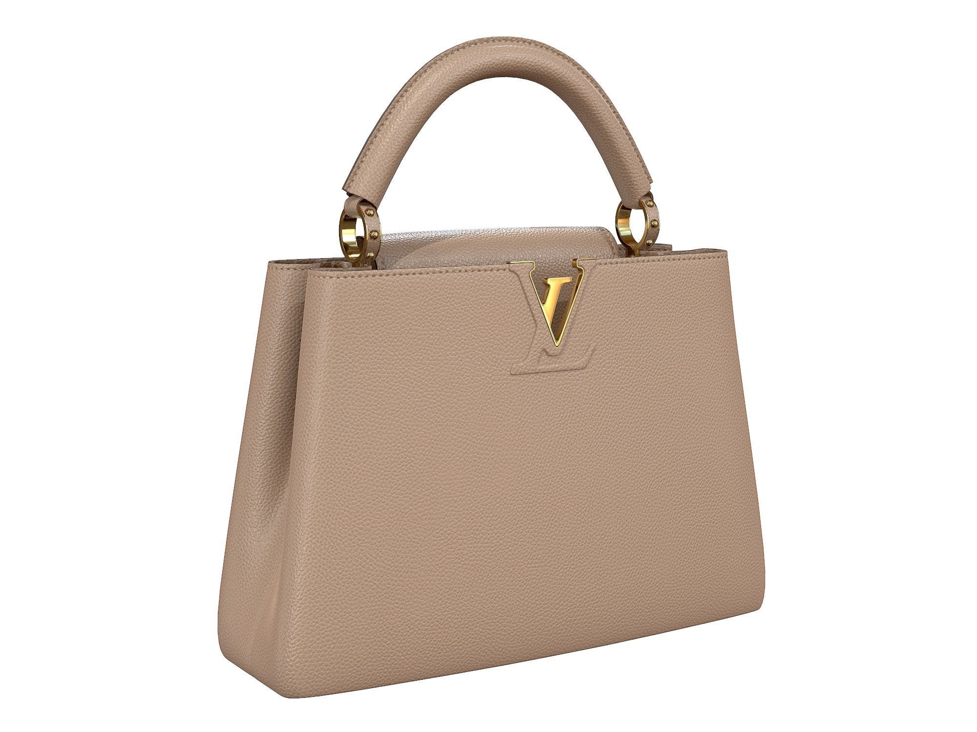 Louis Vuitton bag Capucines Beige Leather 3D model_5