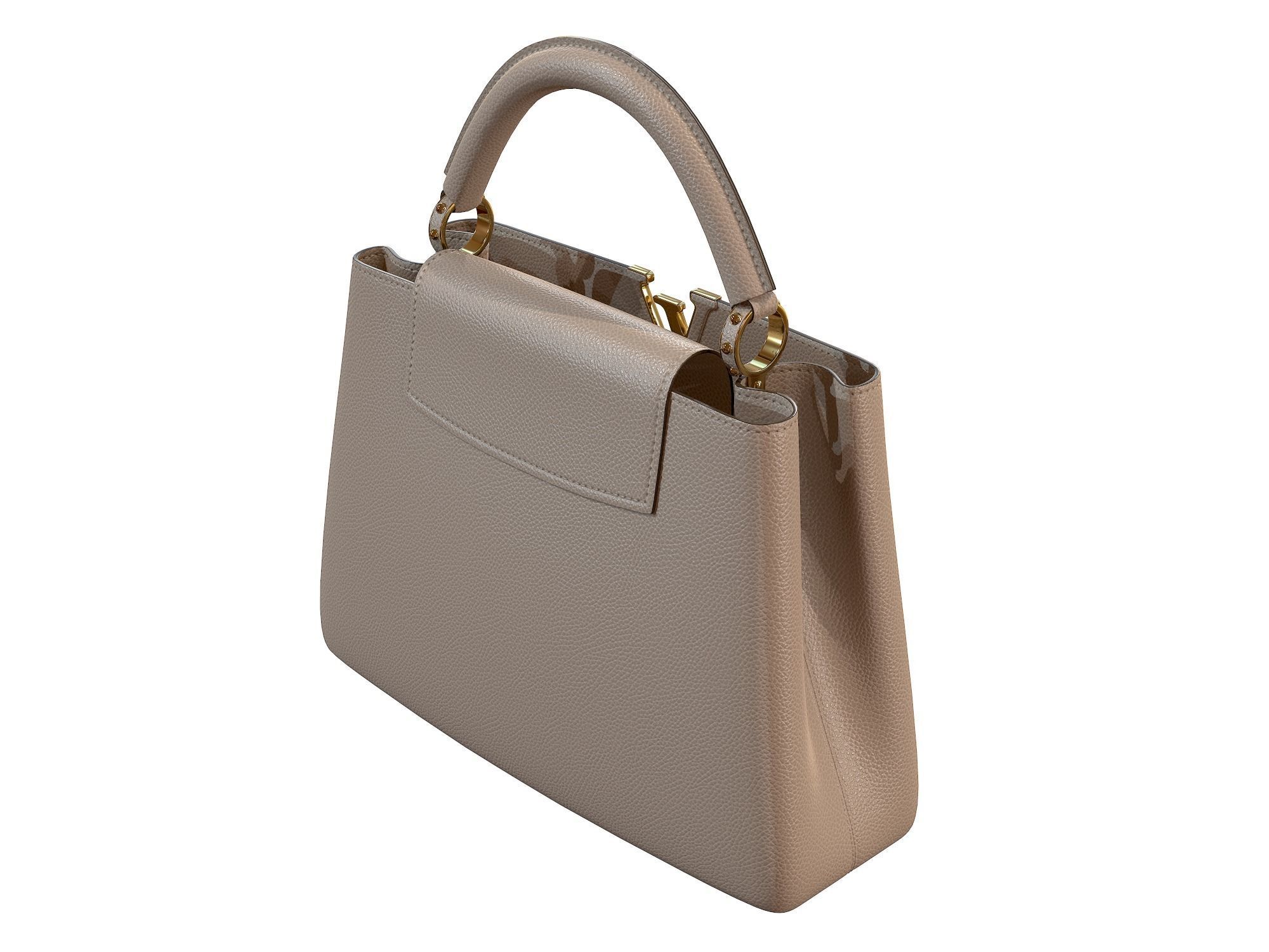 Louis Vuitton bag Capucines Beige Leather 3D model_7