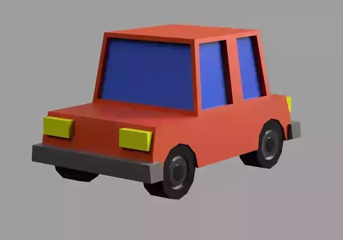 Cartoon Low Poly Car for mobile games