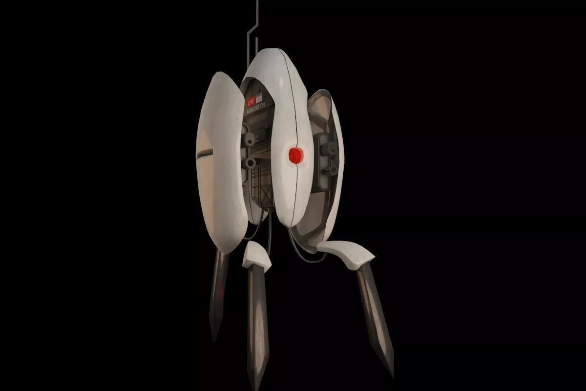 Portal2 Turret Free low-poly 3D model
