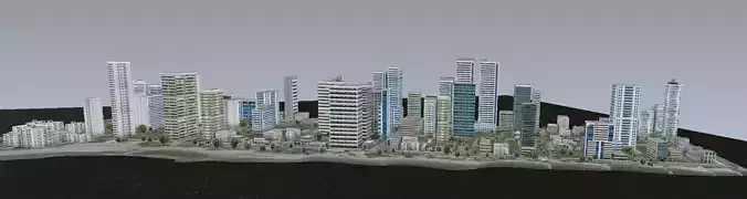 New modern city very low poly model Low-poly 3D model
