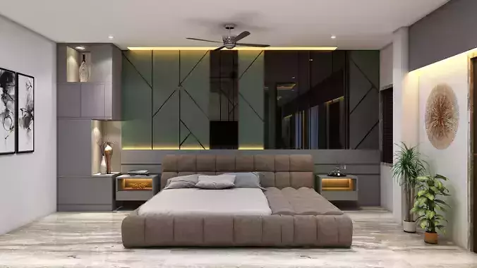 MASTER BEDROOM    Ready to Render Scene 3D model
