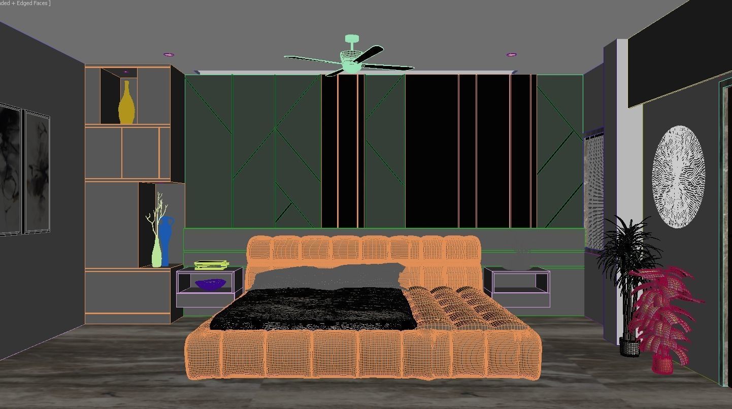MASTER BEDROOM    Ready to Render Scene 3D model_3