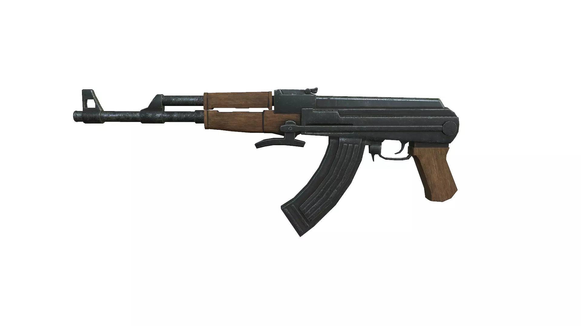 Ak47 short Free low-poly 3D model