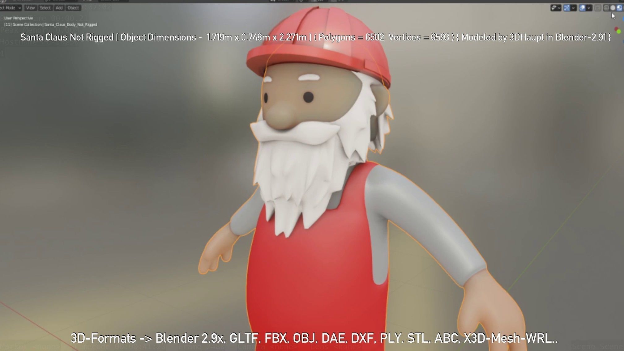 Santa Claus From The Construction Site 3D model_37