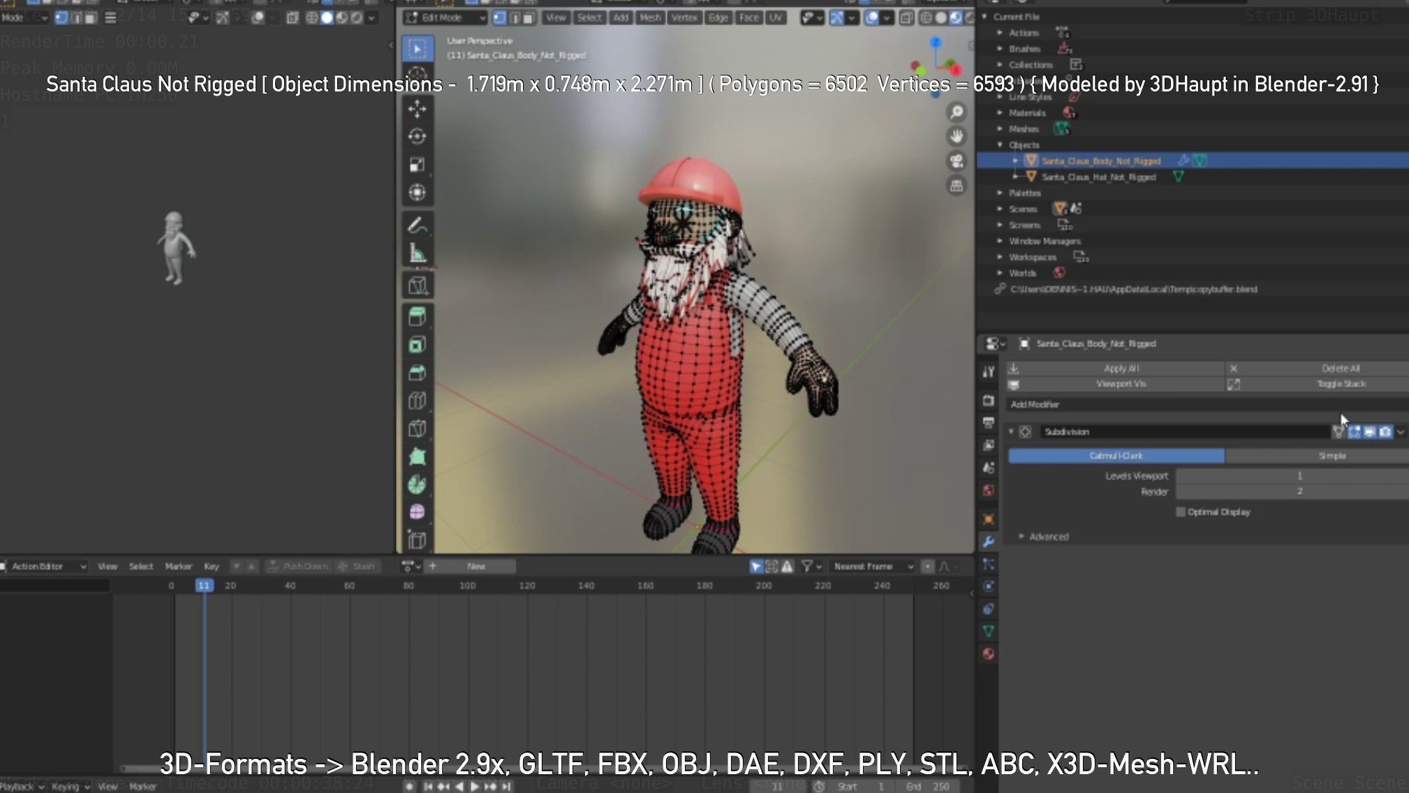 Santa Claus From The Construction Site 3D model_61