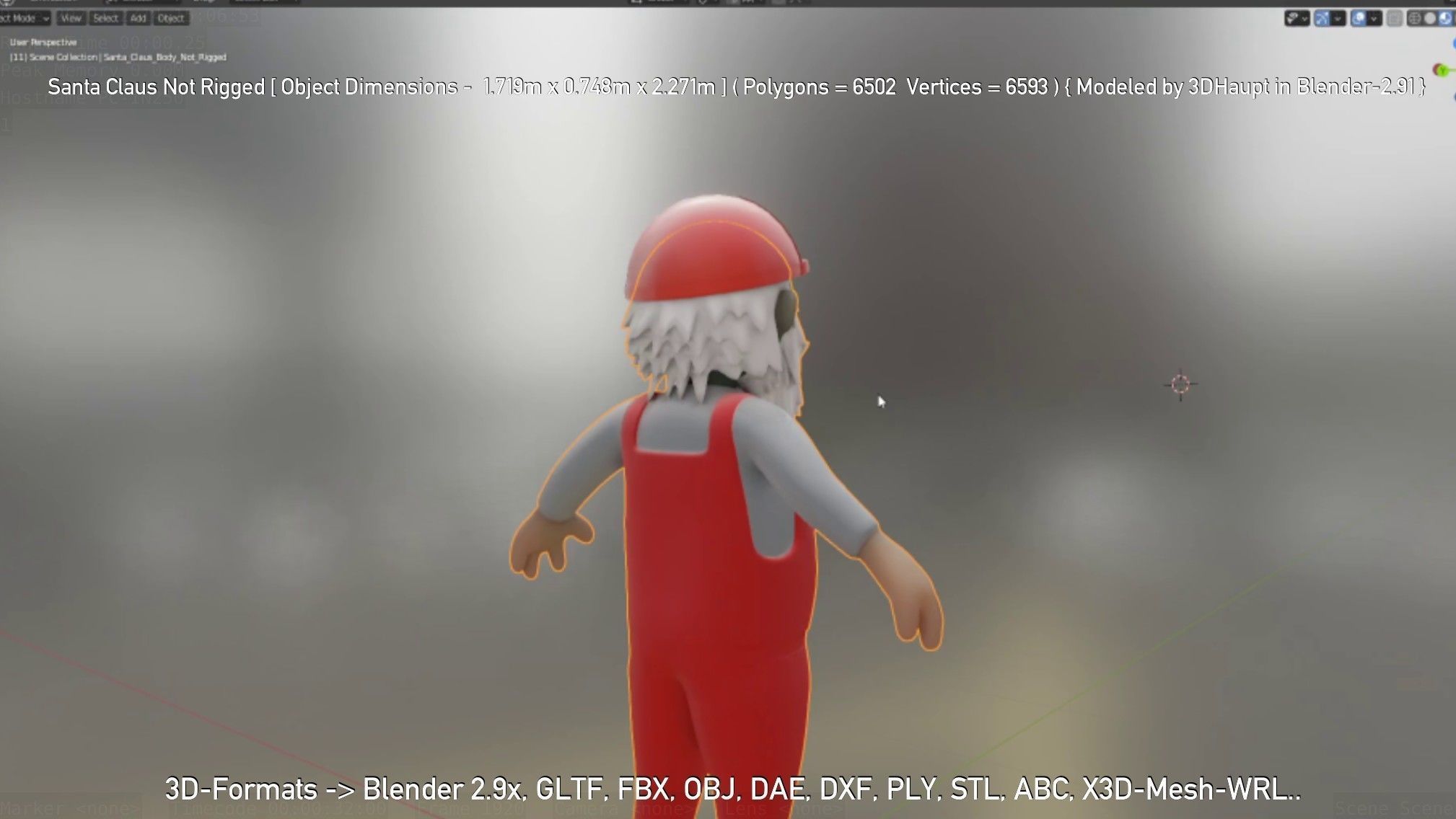 Santa Claus From The Construction Site 3D model_60