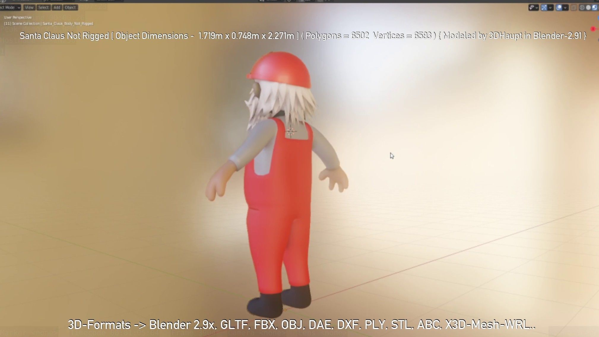 Santa Claus From The Construction Site 3D model_10