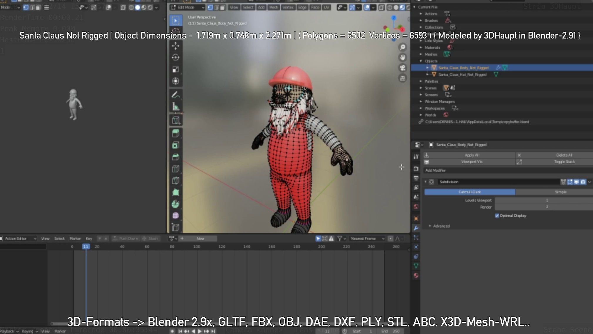 Santa Claus From The Construction Site 3D model_38