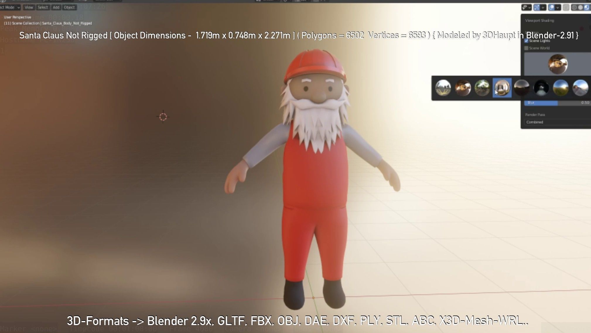 Santa Claus From The Construction Site 3D model_36