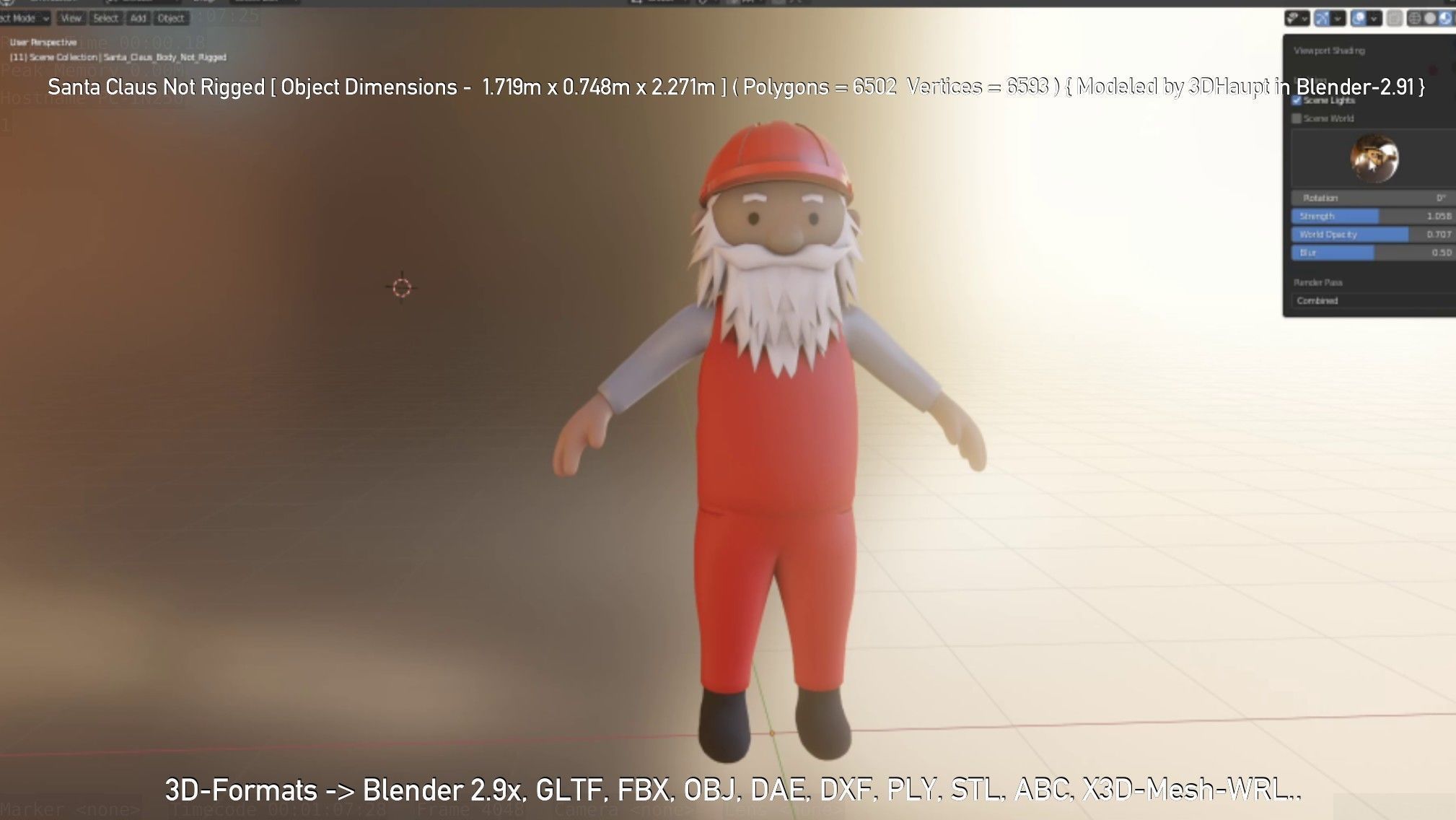 Santa Claus From The Construction Site 3D model_6