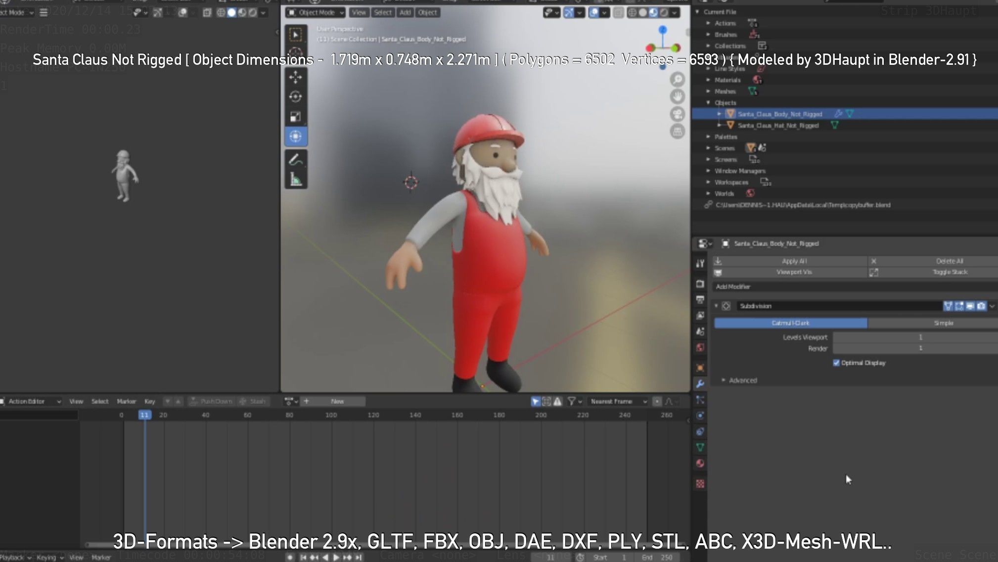 Santa Claus From The Construction Site 3D model_62