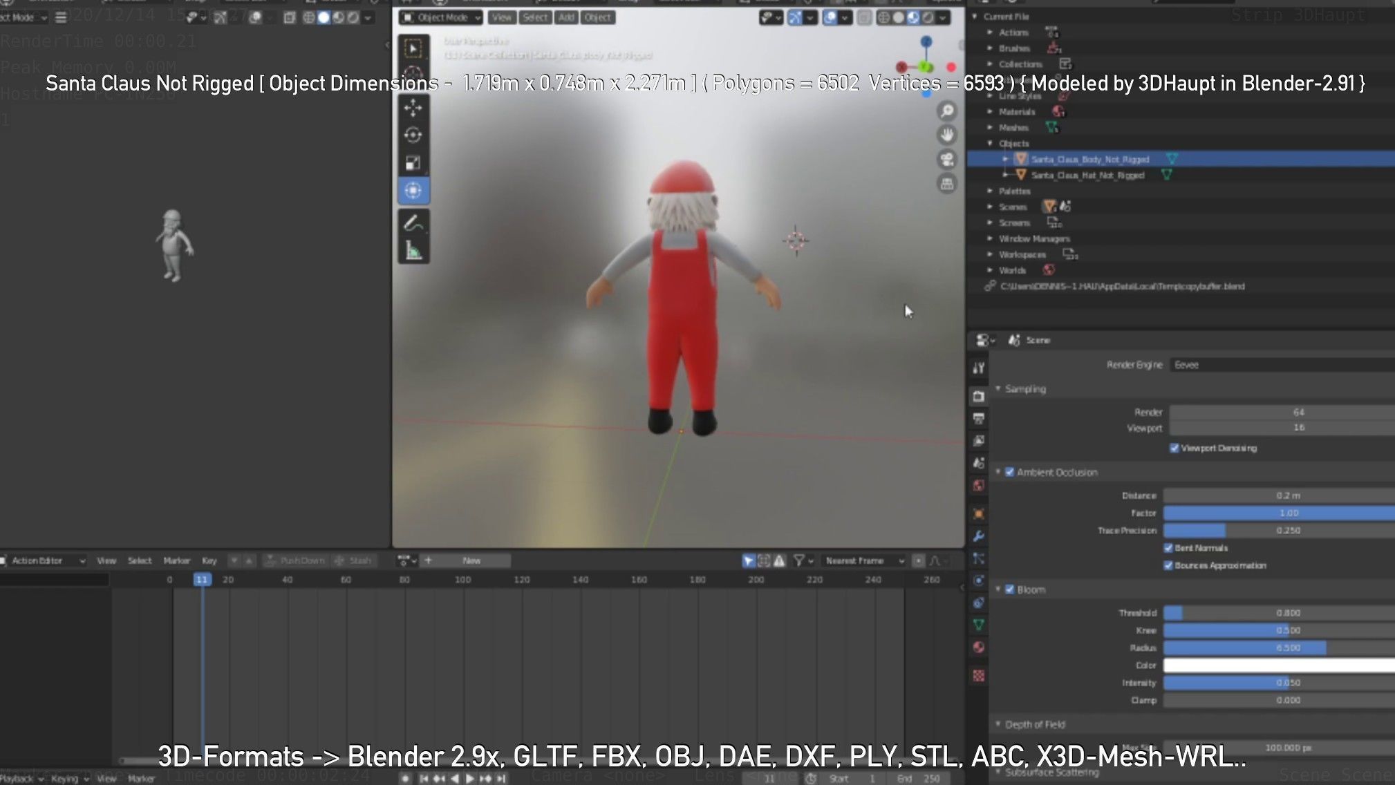 Santa Claus From The Construction Site 3D model_65