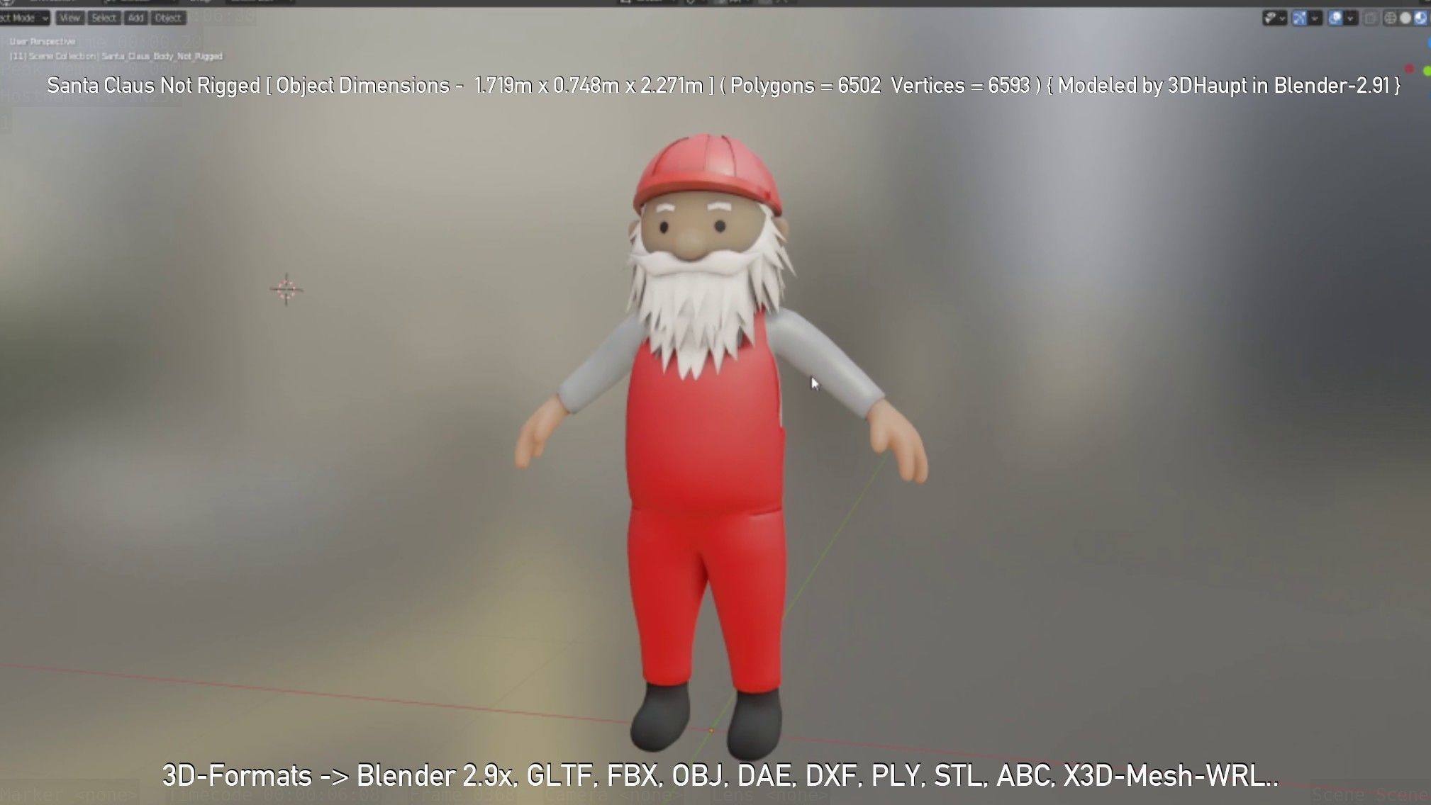 Santa Claus From The Construction Site 3D model_50