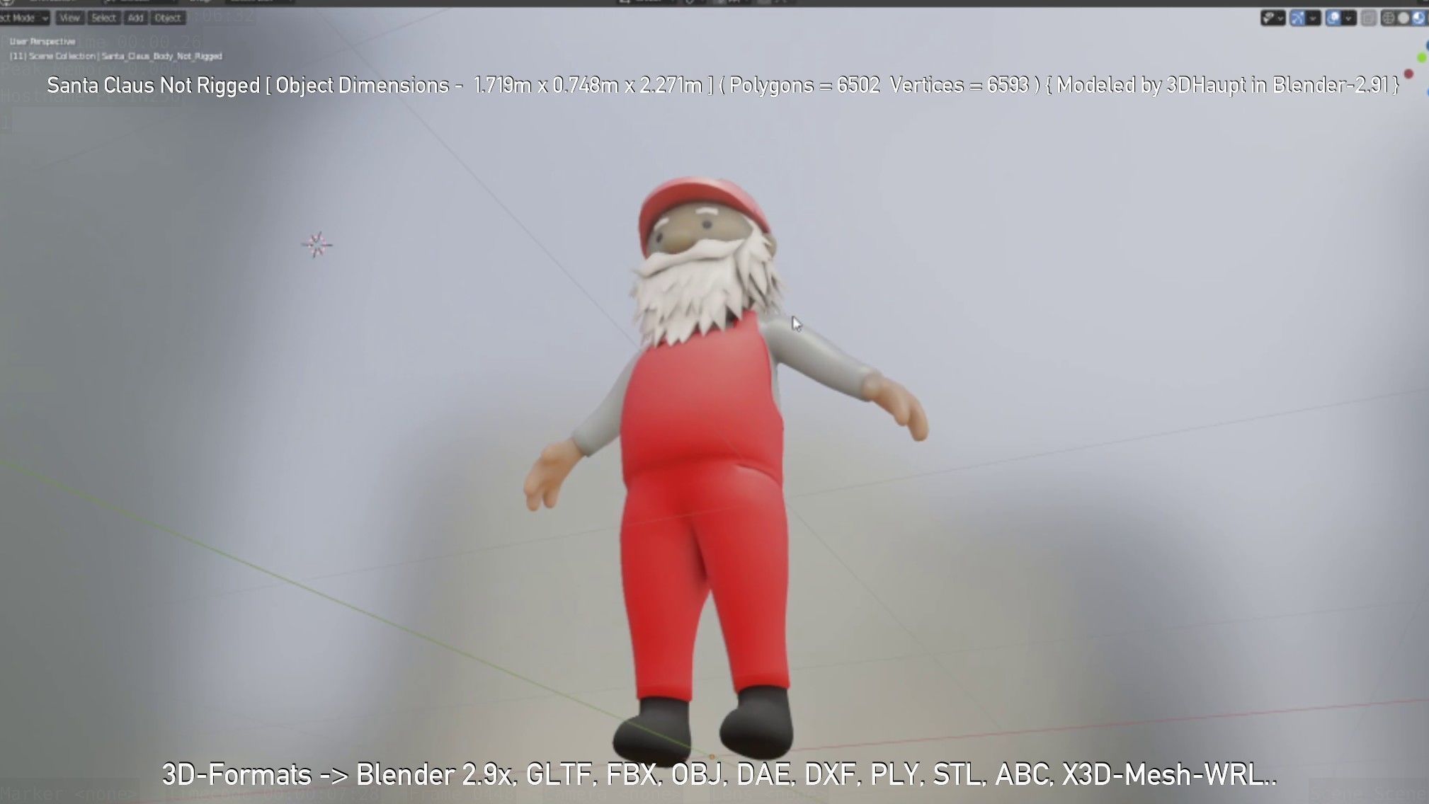 Santa Claus From The Construction Site 3D model_34