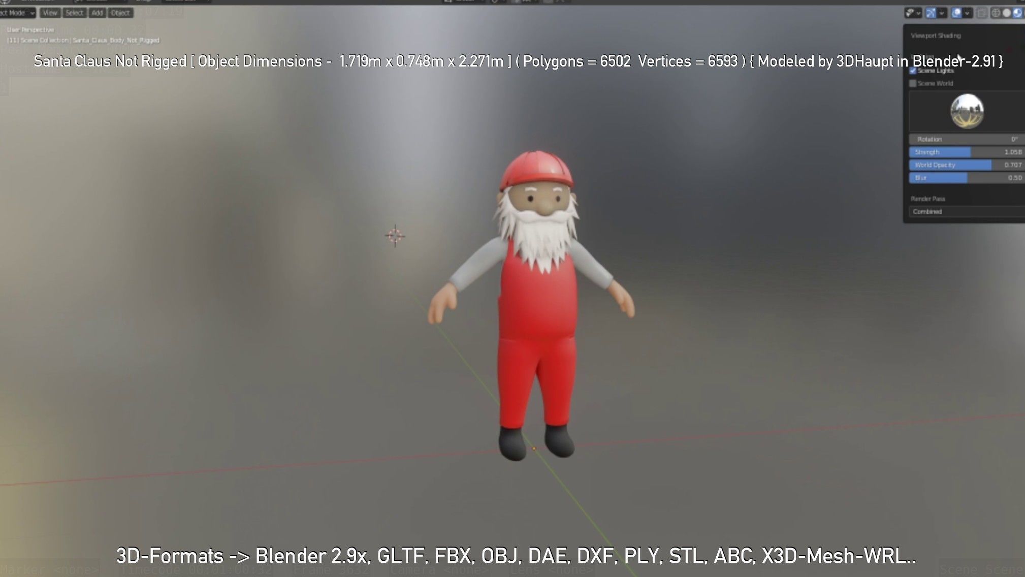 Santa Claus From The Construction Site 3D model_8