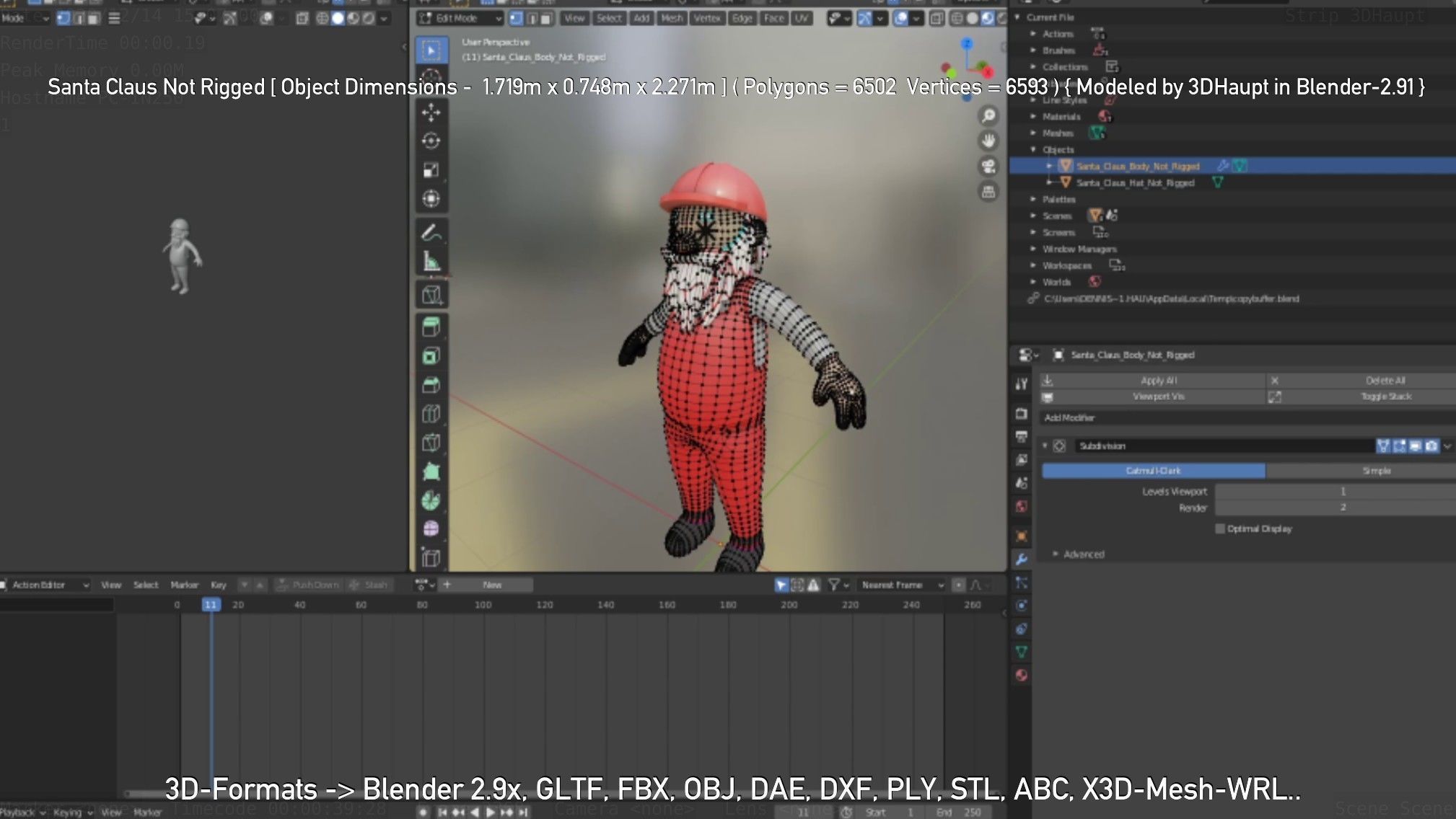 Santa Claus From The Construction Site 3D model_44