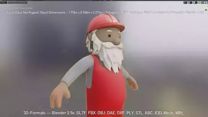 Santa Claus From The Construction Site 3D model Santa Claus From The Construction Site 3D model