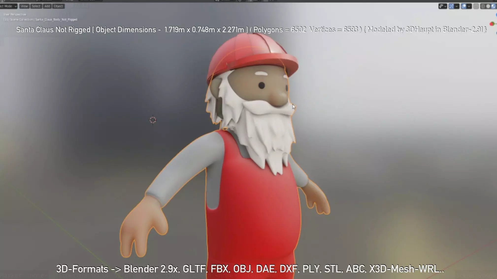 Santa Claus From The Construction Site 3D model_0