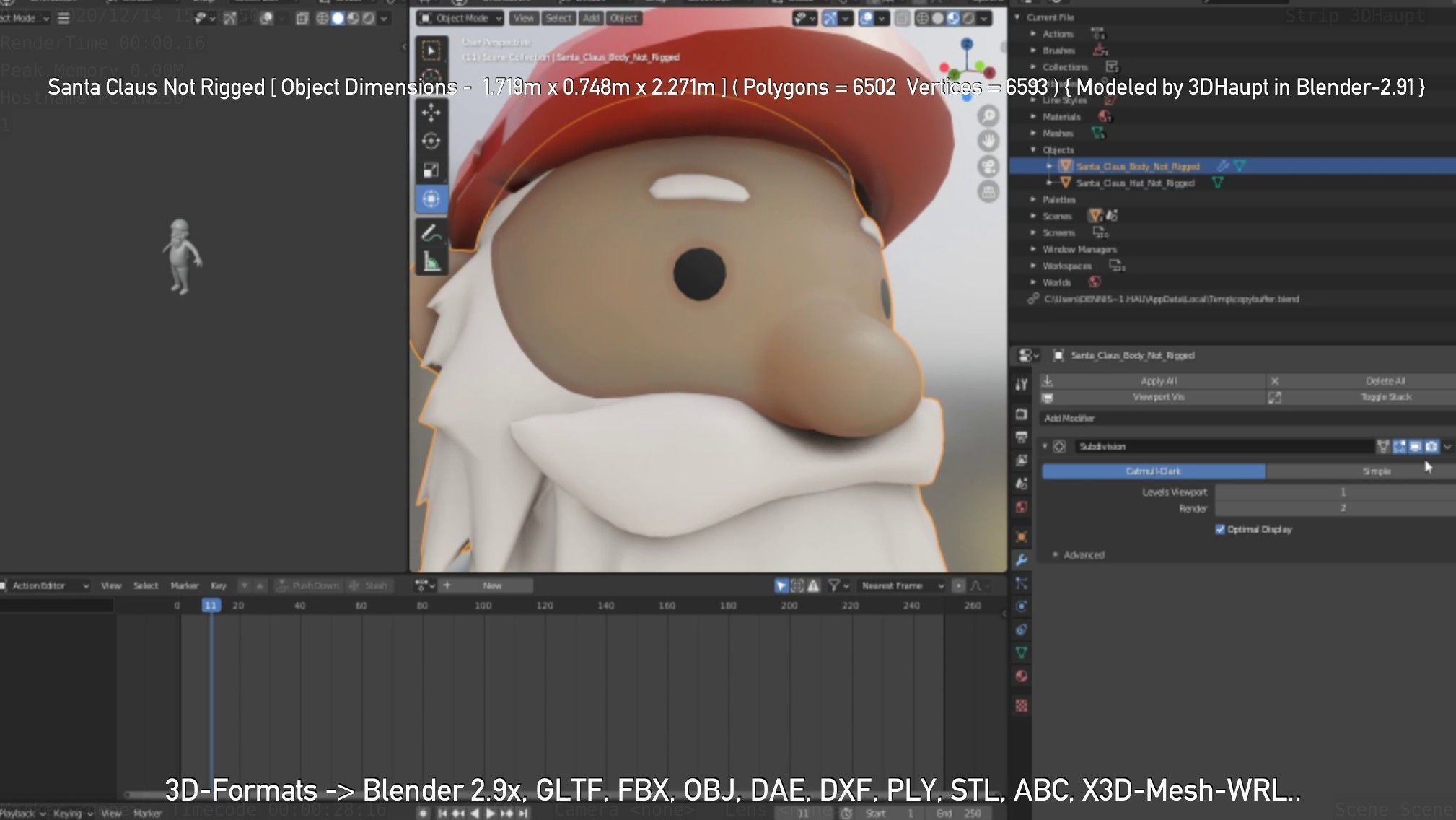 Santa Claus From The Construction Site 3D model_73