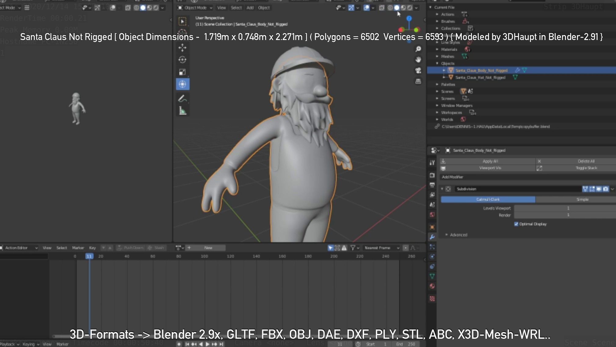 Santa Claus From The Construction Site 3D model_59