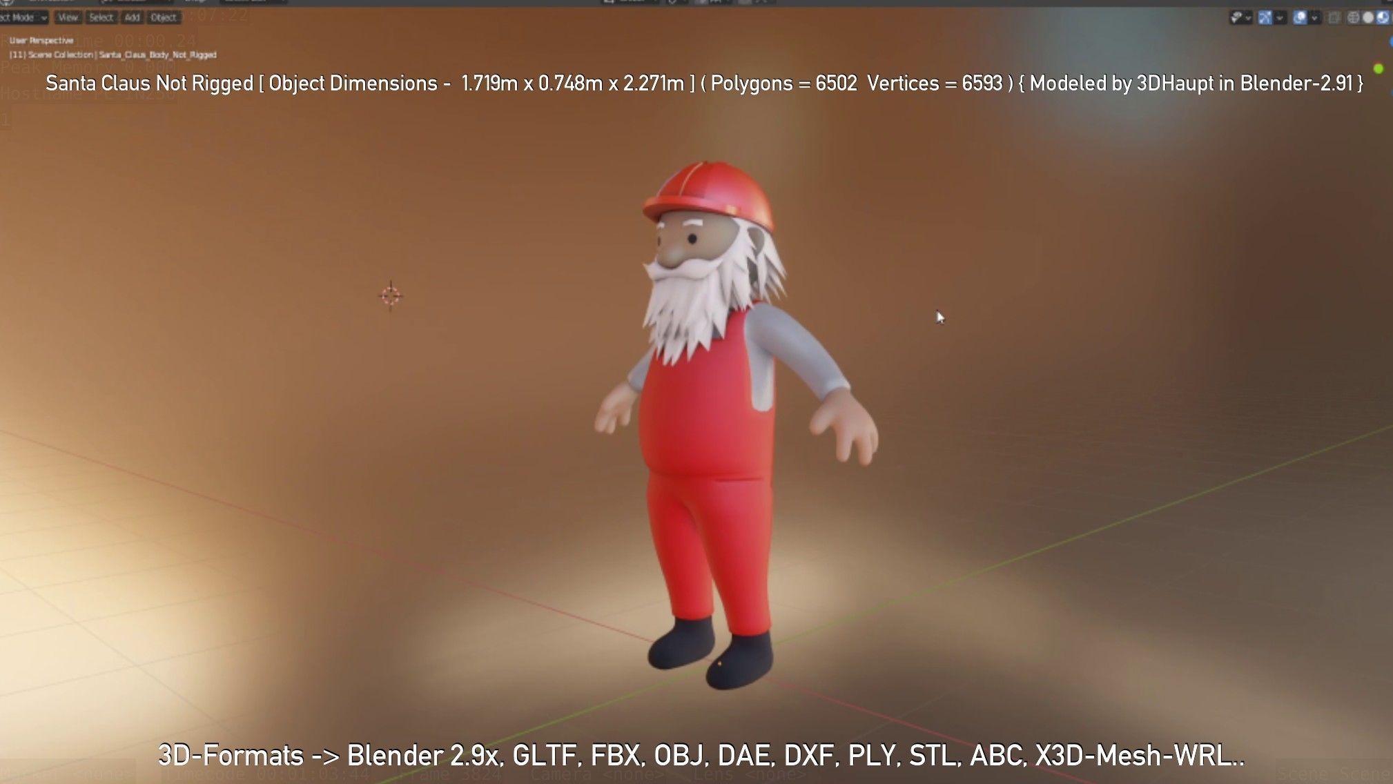 Santa Claus From The Construction Site 3D model_4