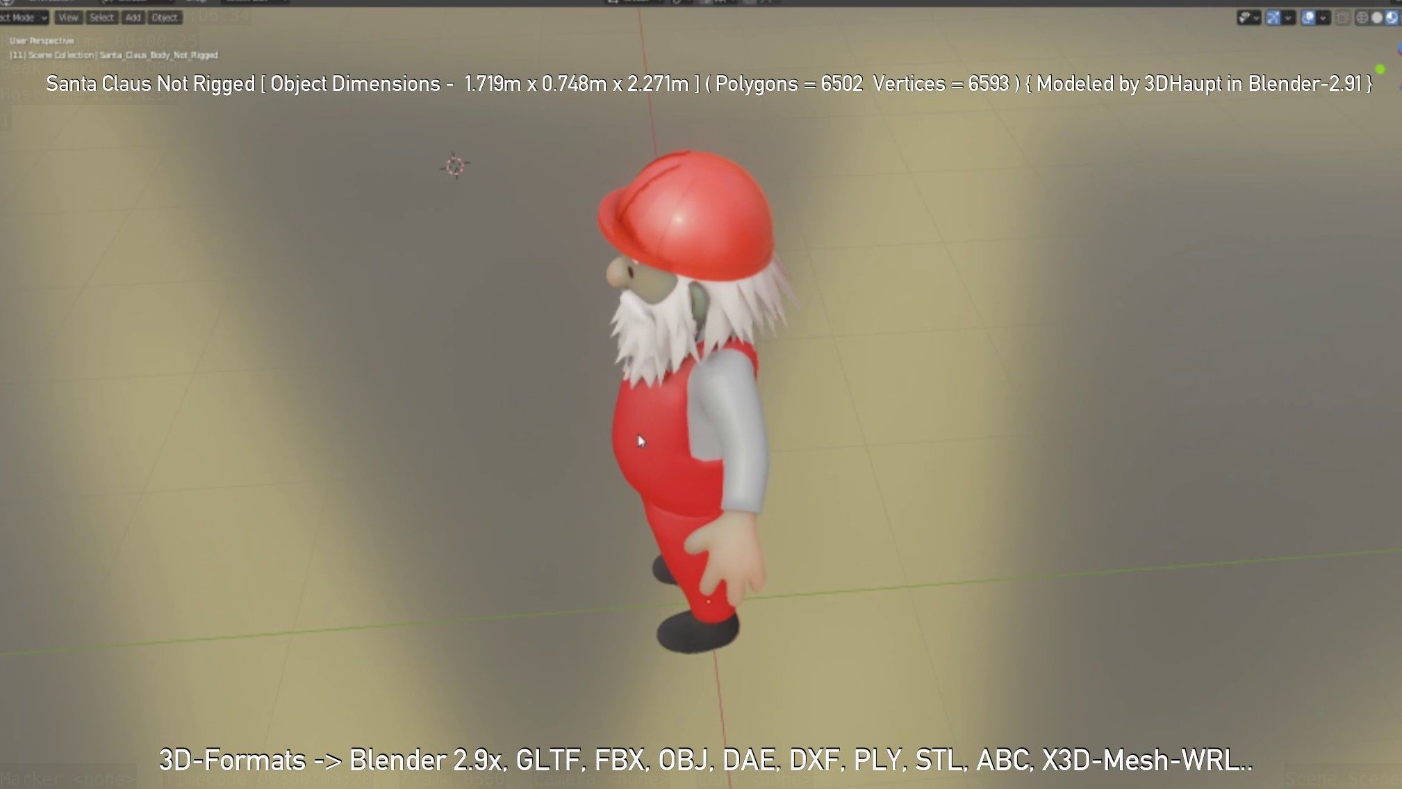 Santa Claus From The Construction Site 3D model_21