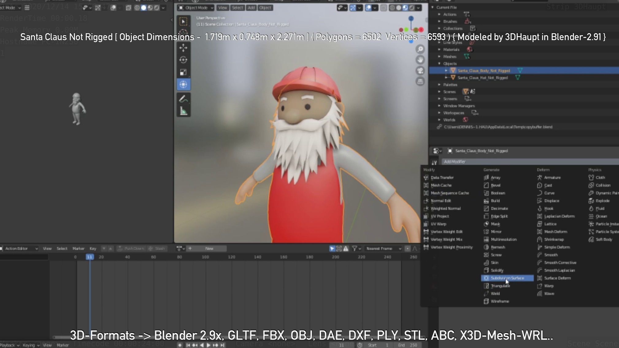 Santa Claus From The Construction Site 3D model_64
