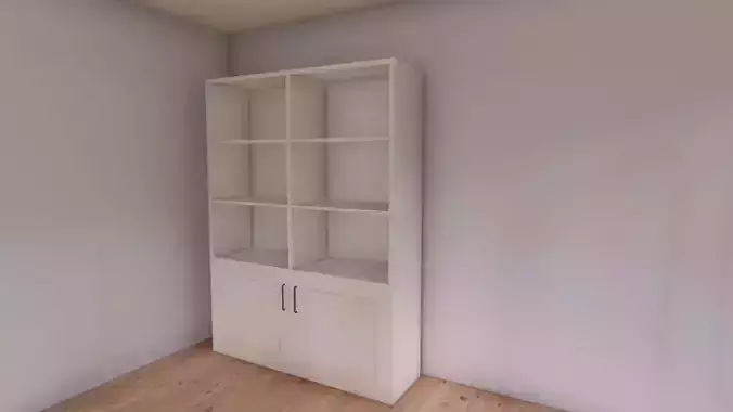 Bookshelf 3D Model with basic room