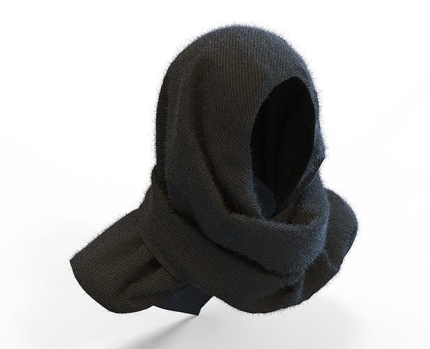 Hijab hooded head scarf 3D model