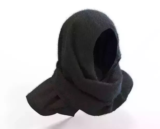 Hijab hooded head scarf 3D model