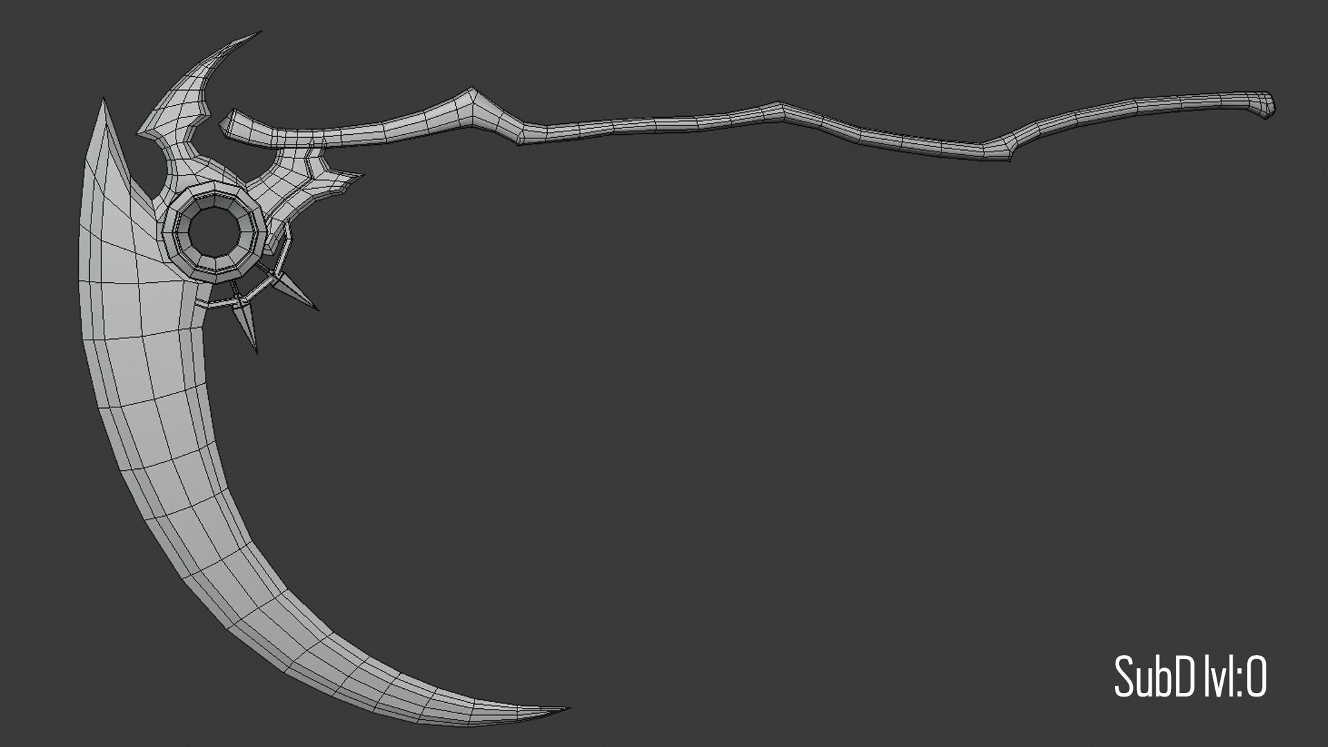 Hololive Calliope Mori Scythe  Low-poly 3D model_2