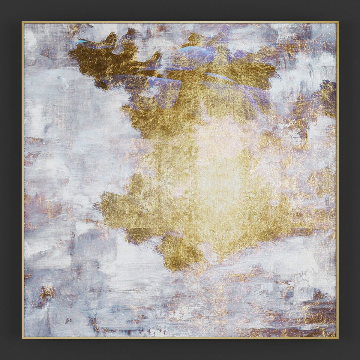 Pictures111 gold and silver floral painting 3D model_1