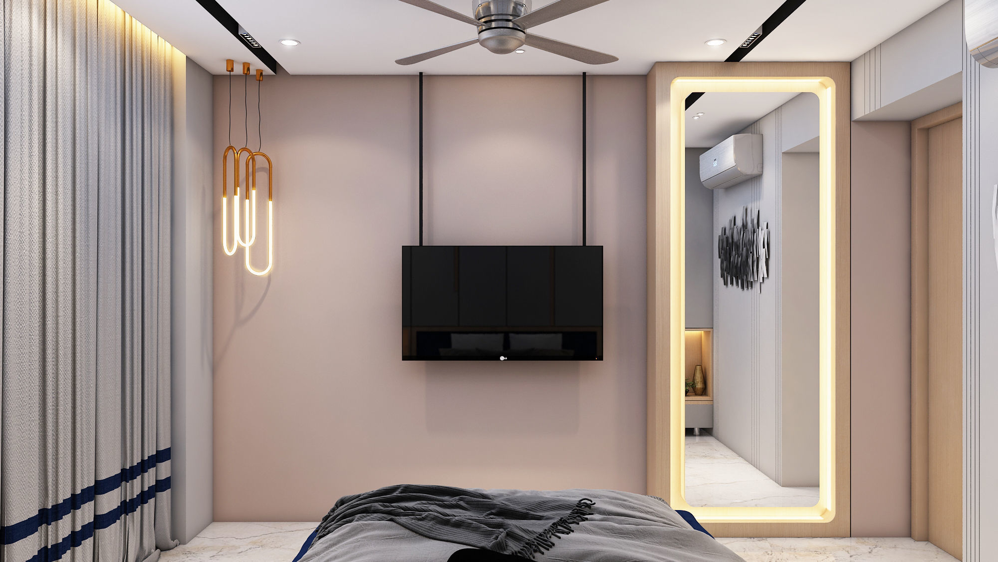 Bedroom modern design in chennai 3D model_1