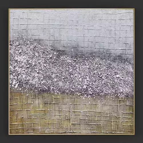 Pictures114 abstract painting in gold and silver 3D model