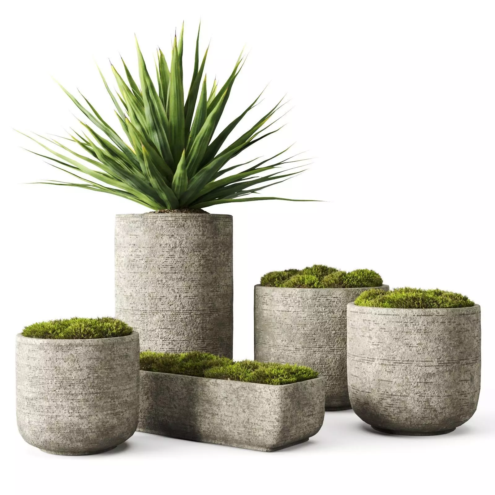 Restoration Hardware Etched Concrete Vessel Collection Low-poly 3D model